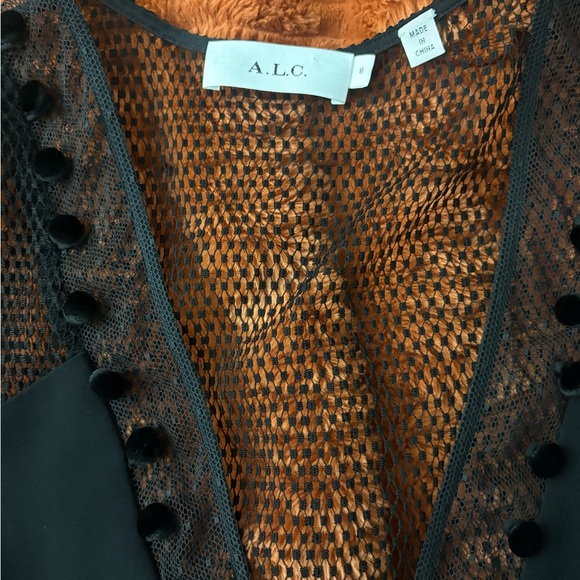 A.L.C. Black and Brown Mesh Blouse - Picture 6 of 6